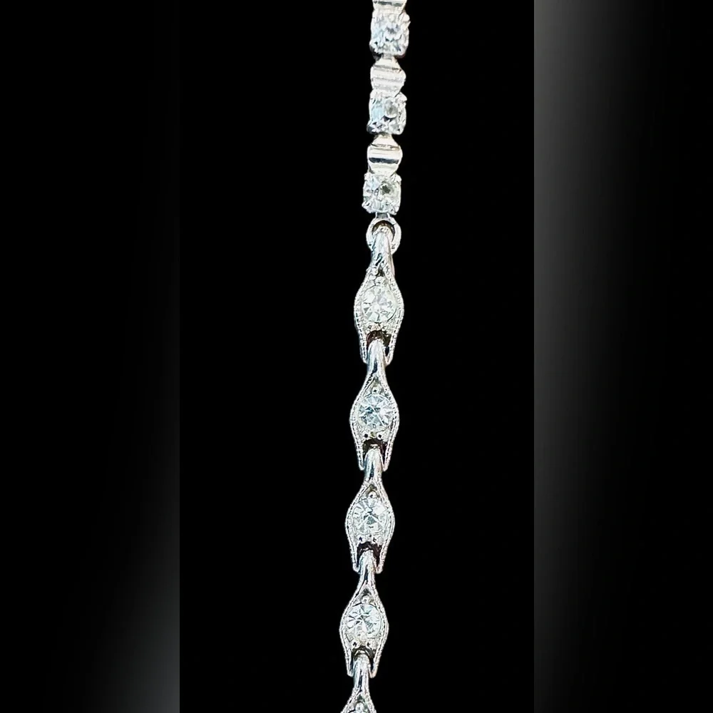 Elegant Vintage Bogoff Rhinestone Necklace (17”)
